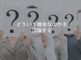 どういう機会なのかを
認識する
 
