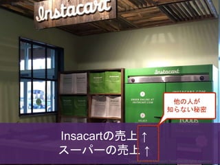 Insacartの売上 ↑
スーパーの売上 ↑
Copyright 2018 Masayuki Tadokoro All rights reserved
他の人が
知らない秘密
Startup Science 2018
 