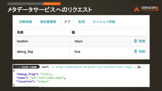 メタデータサービスへのリクエスト
IPアクセス アプリケーション デバイスリード
 
