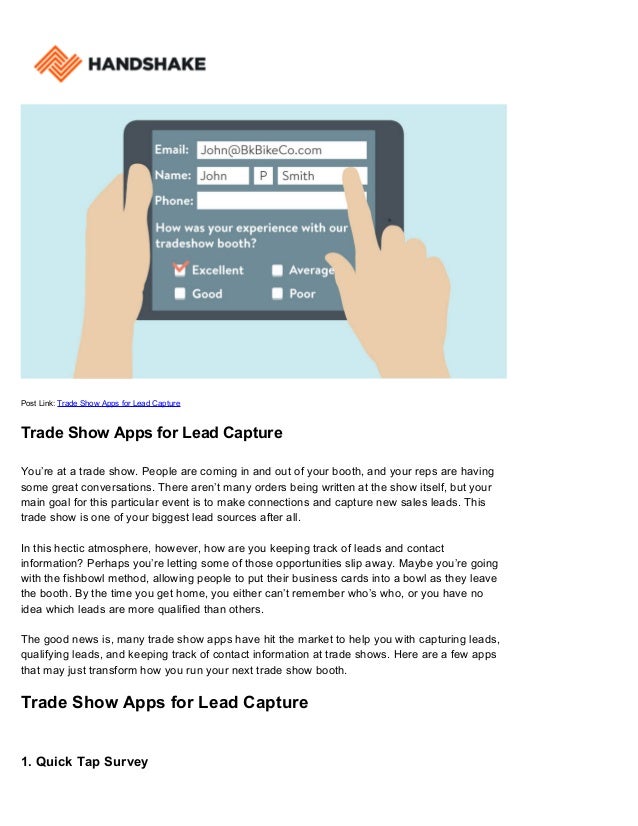 trade show apps for lead capture handshake