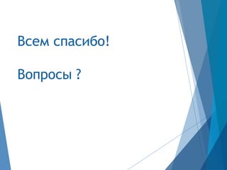 Всем спасибо!
Вопросы ?
 