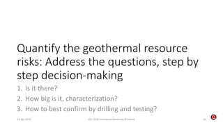 B3 - Geothermal Project Risk Management Using Conceptual Reservoir ...