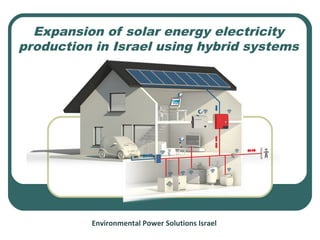 Expansion of solar energy electricity
production in Israel using hybrid systems
Environmental Power Solutions Israel
 