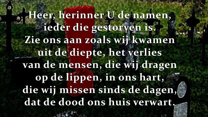 Heer, herinner u de namen
