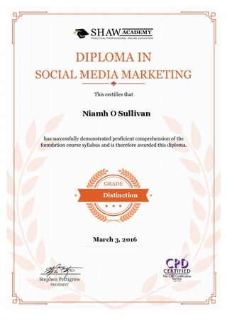certificate - niamh