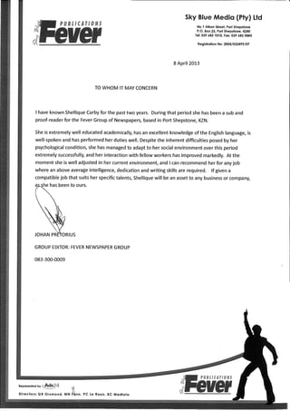 Johan's referral letter