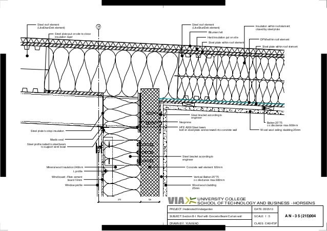 A N 3 5 215 004section B 1 Roof With Concrete Beam Curtain Wall