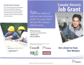 Canada Ontairo Job Grant Brochure