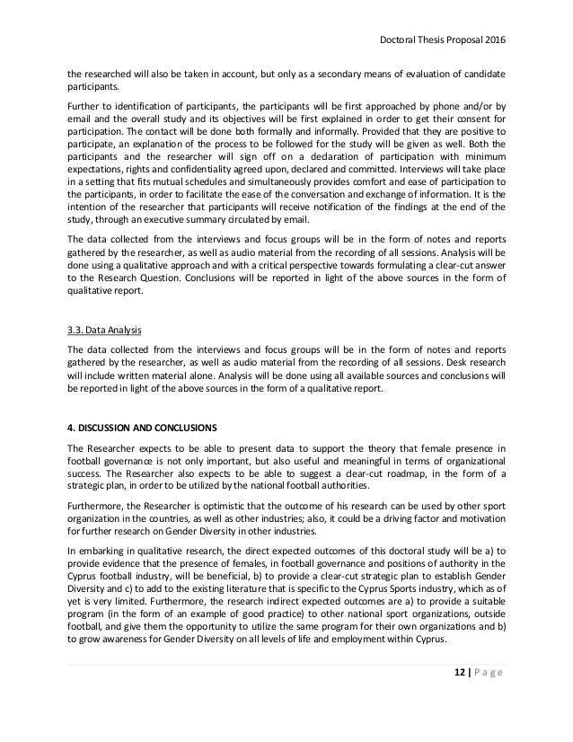 Phd research proposal gender