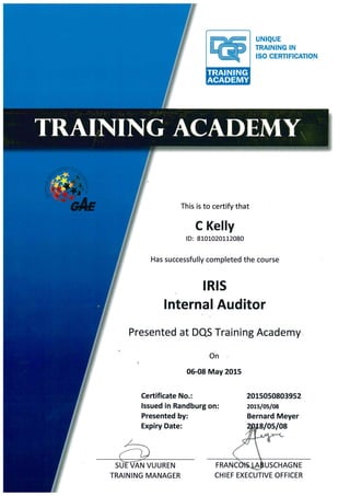 IRIS Internal Auditor Course | PDF