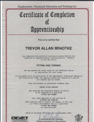 Trade Certificate