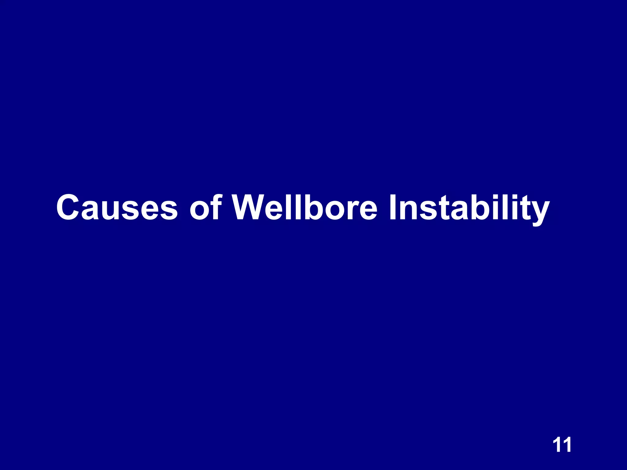 Causes of Wellbore Instability
11
 
