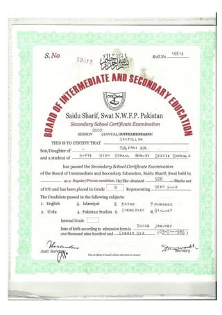 SSC Certificate 1 | PDF