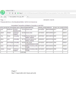 Chapter 7
Step 37: Import table with 2 sheets and verify
 