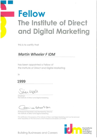 IDM fellowship certificate