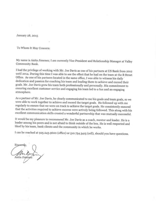 A. Jimenez Letter of Recommendation