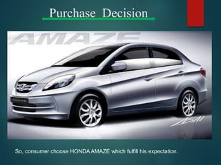 Purchase Decision
So, consumer choose HONDA AMAZE which fulfill his expectation.
 