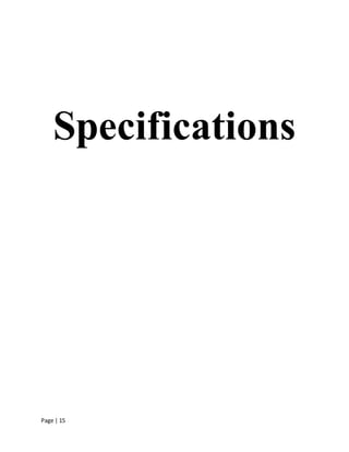 Page | 15
Specifications
 