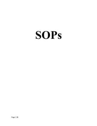 Page | 28
SOPs
 