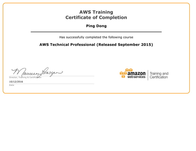 AWS Tech Pro certificate | PPT