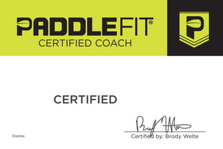 CERTIFIED
CERTIFIED COACH
®
Certified by: Brody WelteExpires:
Paige Bakhaus
LEVEL 3
09/30/2015
 
