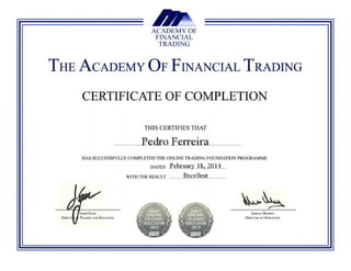 Academy of Financial Trading - Certificate