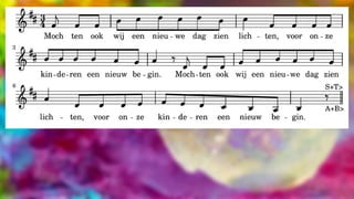 Mochten ook wij een nieuwe dag zien lichten,
voor onze kinderen een nieuw begin.
 