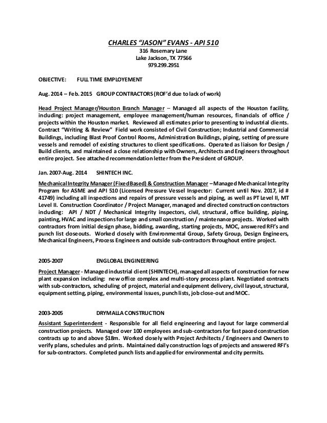 API 510 RESUME