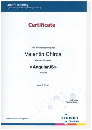 Certificar AngularJS de la Luxoft