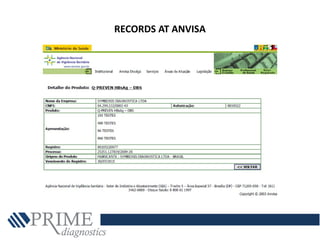 RECORDS AT ANVISA
 