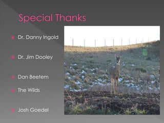  Dr. Danny Ingold
 Dr. Jim Dooley
 Dan Beetem
 The Wilds
 Josh Goedel
 