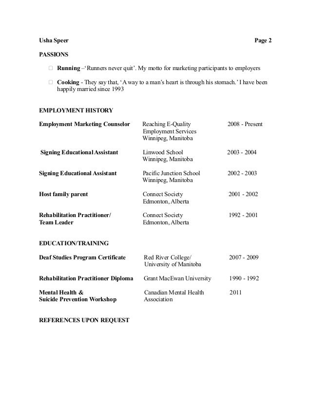 usha employment counsellor resume counsellor resumes