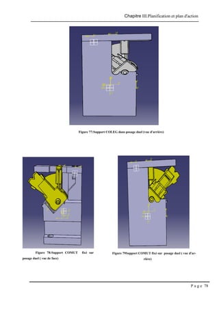 Chapitre III.Planification et plan d'action
P a g e 78
Figure 77:Support COLEG dans posage duel (vue d'arrière)
Figure 79Support COMUT fixé sur posage duel ( vue d'ar-
rière)
Figure 78:Support COMUT fixé sur
posage duel ( vue de face)
 