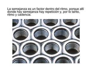 El movimiento visual es el principio del arte usado para
crear la impresión y la sensación de acción y para guiar
los ojos del observador por la obra de arte.
 
