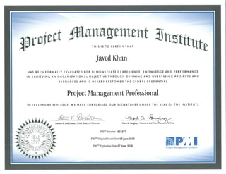PMI Certificate