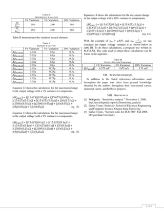 Adjoint Network Analysis of a CMOS Differential Pair | PDF