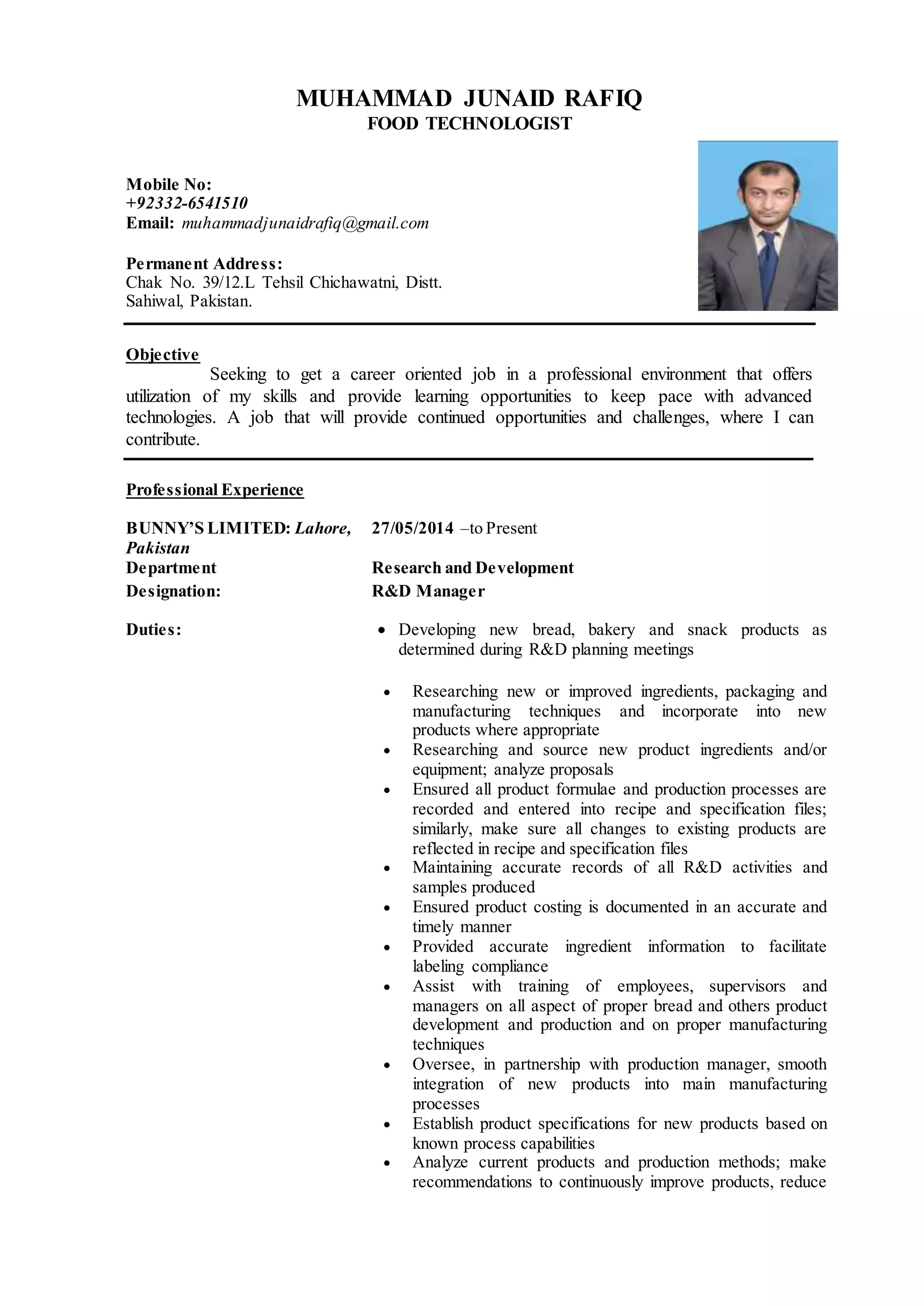 Junaid Rafiq Resume | DOCX