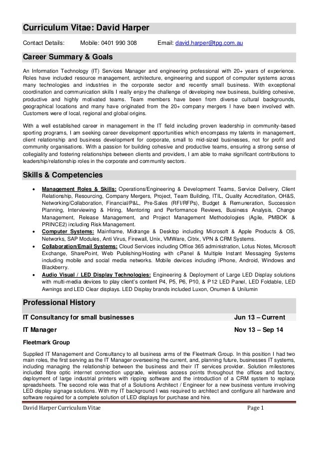 david harper cv 2015