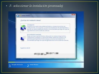 • 5- seleccionar la instalación (avanzada)
 