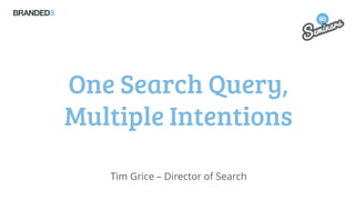 One Search Query, Multiple Intentions 
Tim Grice –Director of Search  