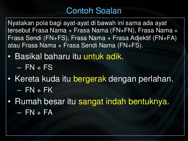 Contoh Soalan Frasa Sendi Nama - Contoh Cit