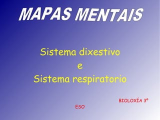 Sistema dixestivo
         e
Sistema respiratorio

                  BIOLOXÍA 3º
         ESO
 
