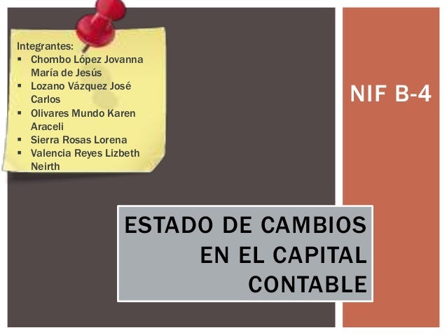 NIF B4 Cambios en el Capital