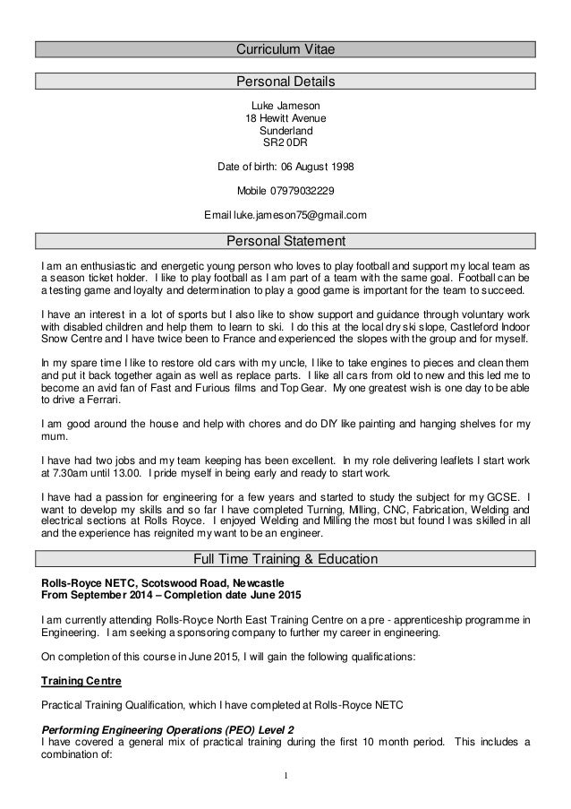 Luke Jameson Curriculum Vitae May 2015 - 