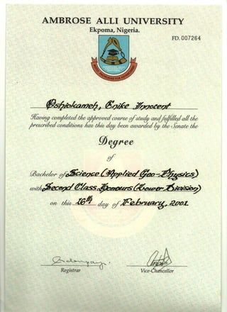 Bsc Certificate