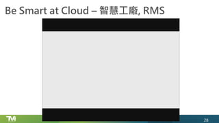 Confidential
Be Smart at Cloud – 智慧工廠, RMS
28
 
