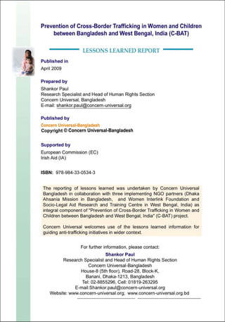 Lessions Learned Report (Cross-Border Anti-Trafficking Actions)