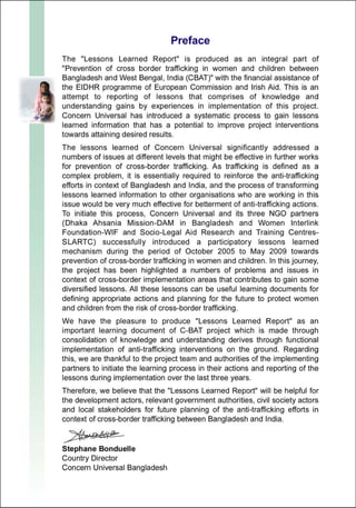 Lessions Learned Report (Cross-Border Anti-Trafficking Actions)