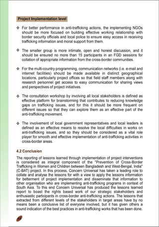 Lessions Learned Report (Cross-Border Anti-Trafficking Actions)
