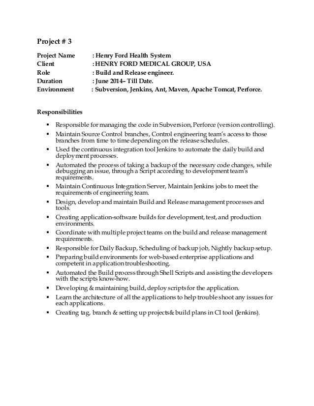 release engineer resumes
